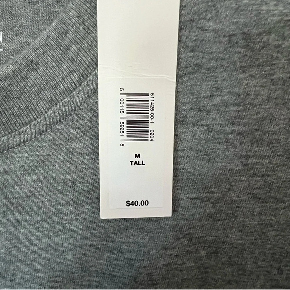 NWT Banana Republic Men’s Authentic SUPIMA® T-Shirt, Medium Heather Gray, M Tall - Picture 2 of 5